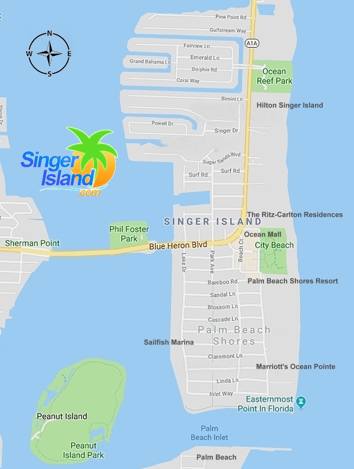 Map of Singer Island Florida - Singer Island Map - SingerIsland.com